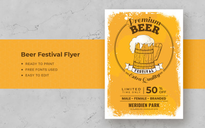 Flyer Festival de la bière - Modèle d&amp;#39;identité d&amp;#39;entreprise