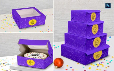 Maquette de produit Cake Box