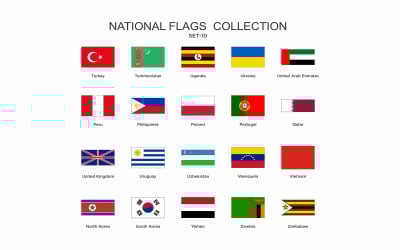 Nationale vlaggen instellen Vol-10 pictogram