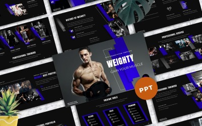 Weighty - Siłownia Szablon PowerPoint