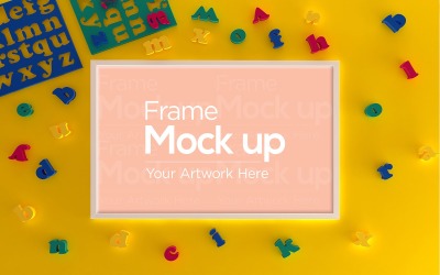 Kids Frame Flat Lay Design with Alphabet Toys product mockup