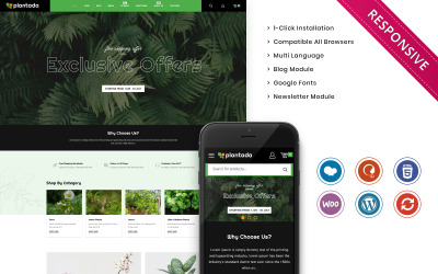 "Plantada - The Flower Nursery Store WooCommerce Theme" - адаптивний WooCommerce шаблон №146490