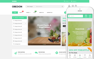 Responsywny motyw WooCommerce Oregon - Organic Food WooCommerce Theme #146478