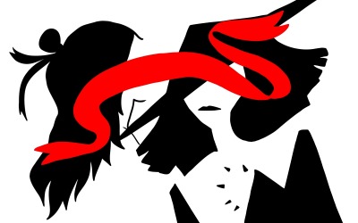 Persone sensuali mistiche nere e rosse - illustrazione