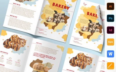 Bäckerei Broschüre Bifold - Corporate Identity Vorlage