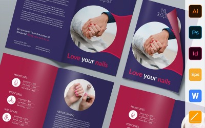 Brožura Nail Studio Bifold - šablona Corporate Identity