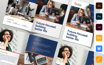 Business Coach brochure tweevoudig - huisstijl sjabloon