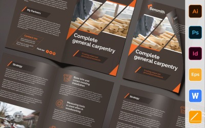 Carpenter Facebook Brochure Bifold - Plantilla de identidad corporativa