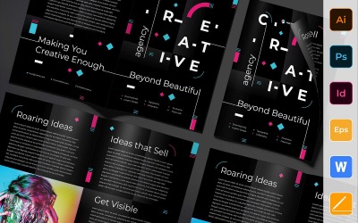 Creative Agency Brochure Bifold - mall för företagsidentitet
