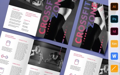 Fitness Studio Broschüre Bifold - Corporate Identity Vorlage