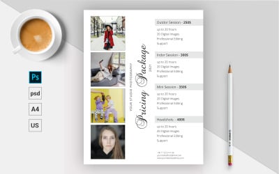 Prijsgids voor fotografie - Huisstijlsjabloon
