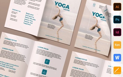 Yoga Instructor Brochure Bifold - Corporate Identity Template