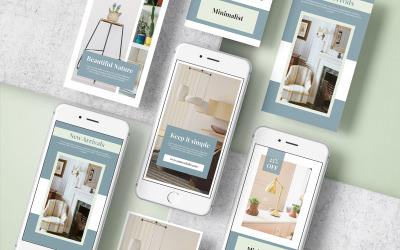 Berättelser mall för inredning och möbeldesign för sociala medier