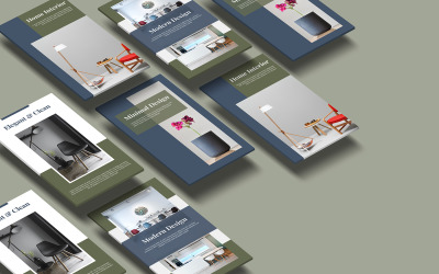 Modello di storie per l&amp;#39;interior design e mobili per i social media