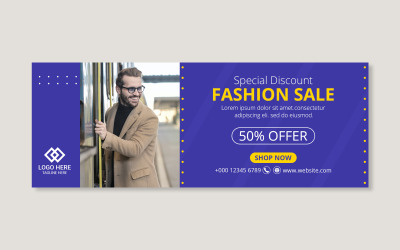 Promotional Facebook Banner Template for Social Media