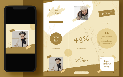 Puzzle-Layout Social Media-Vorlage