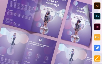 Reinigungsservice-Broschüre Bifold - Corporate Identity-Vorlage