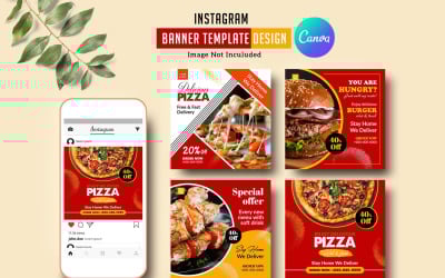 Restaurant Instagram Promotional Banner Social Media Template