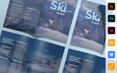 Ski Resort Broschüre Bifold - Corporate Identity Vorlage