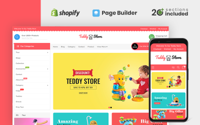 Tema Shopify de brinquedos de pelúcia e loja de roupas