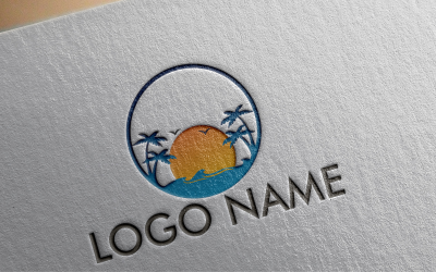 Plantilla de logotipo moderno de playa