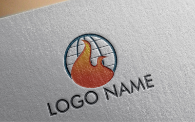 Hot world line Logo Template