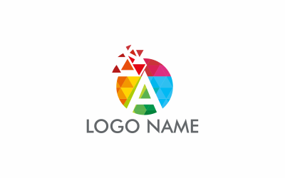 Litera A kolorowy szablon Logo