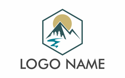 Modello di logo astratto di montagna