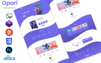 Reszponzív Opari-Creative Personal Portfolio Nyítóoldal sablon 146796