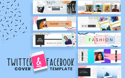 Facebook &amp;amp; Twitter Cover Social Media Template