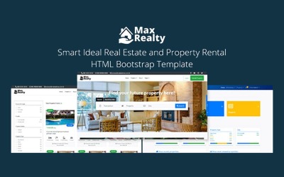 Responsywny szablon strony www MaxRealty - Real Estate Bootstrap Website Template #147098