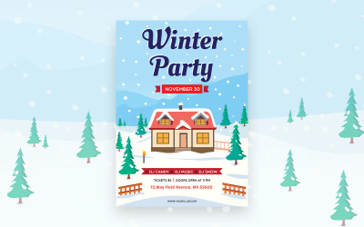 Winter Party Flyer - huisstijl sjabloon