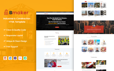 Responsywny szablon strony www Bmaker Responsive HTML Website Template #147100