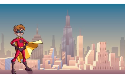 Super Boy City Bakgrund - Illustration