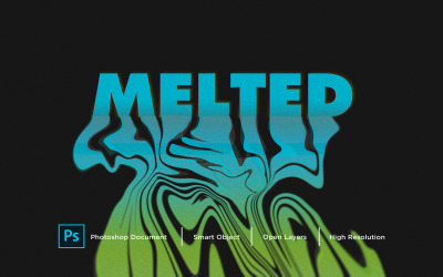 Smält texteffektdesign Photoshop Layer Style Effect - Illustration