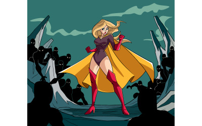 Superheldin klaar voor de strijd - illustratie
