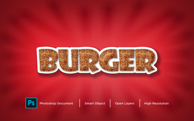 Burger szöveghatás tervezés Photoshop réteg stílushatás - illusztráció
