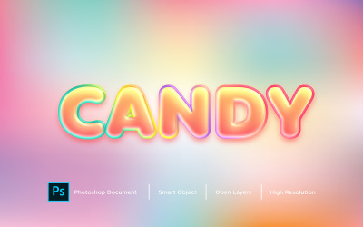 Candy Text Effect Design Photoshop Layer Style Effect - Illustration
