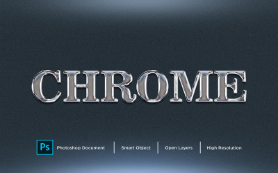 Chrome Text Effect Design Photoshop Layer Style Effect - Illustrazione