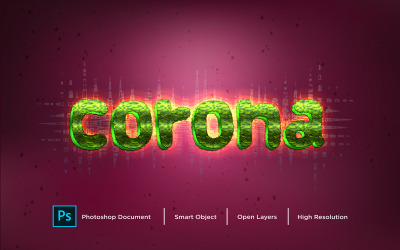 Corona Text Effect Design Photoshop Layer Style Effect - Illustration