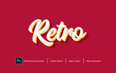 Design effetto di testo retrò effetto stile Photoshop livello - illustrazione