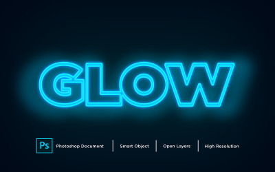 Effet de texte Glow Design effet de style de calque Photoshop - Illustration