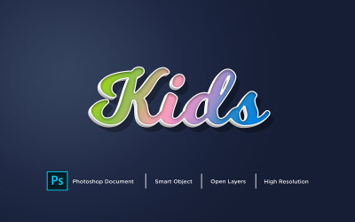 Effets de texte pour enfants Design effet de style de calque Photoshop - Illustration