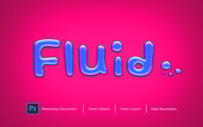 Fluid Text Effect Design Photoshop Layer Style Effect - Illustration