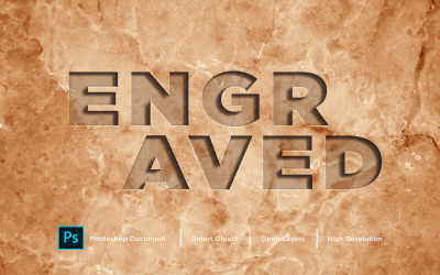 Graverad texteffektdesign Photoshop Layer Style Effect - Illustration