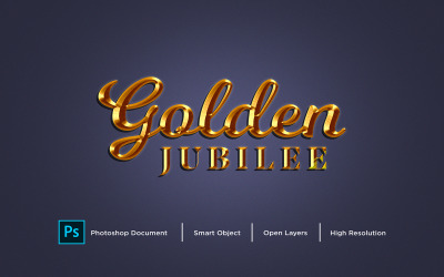 Guld- jubileet texteffekt Design Photoshop lager stil effekt - Illustration