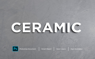 Keramisk texteffektdesign Photoshop Layer Style Effect - Illustration