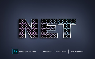Netto texteffektdesign Photoshop Layer Style Effect - Illustration