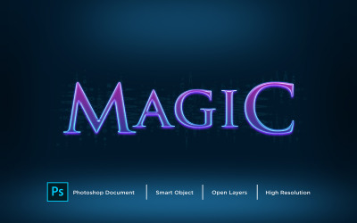 Projekt efektu magicznego tekstu Photoshop Efekt stylu warstwy - ilustracja