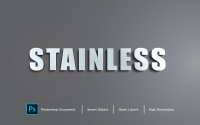 Rostfri texteffektdesign Photoshop Layer Style Effect - Illustration